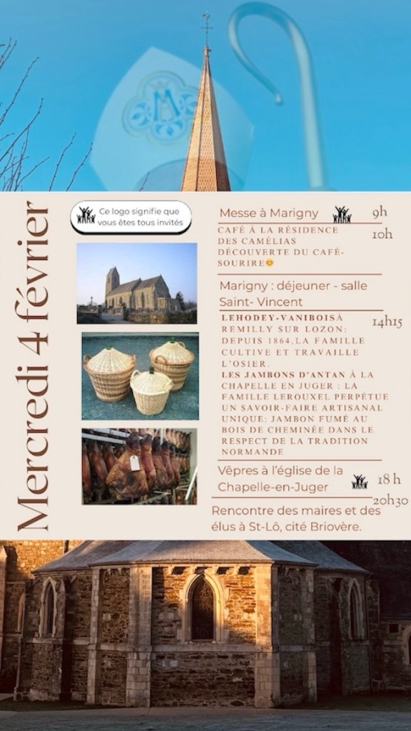 Mgr Cador en visite pastorale demain mercredi 4 février à&nbsp;Marigny…